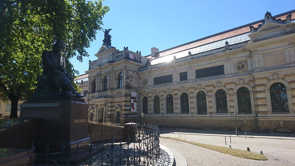 The Albertinum beside the Ludwig Richter monument