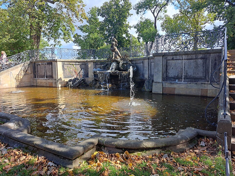 The Dolphin Fountain below Brühl's Terrace