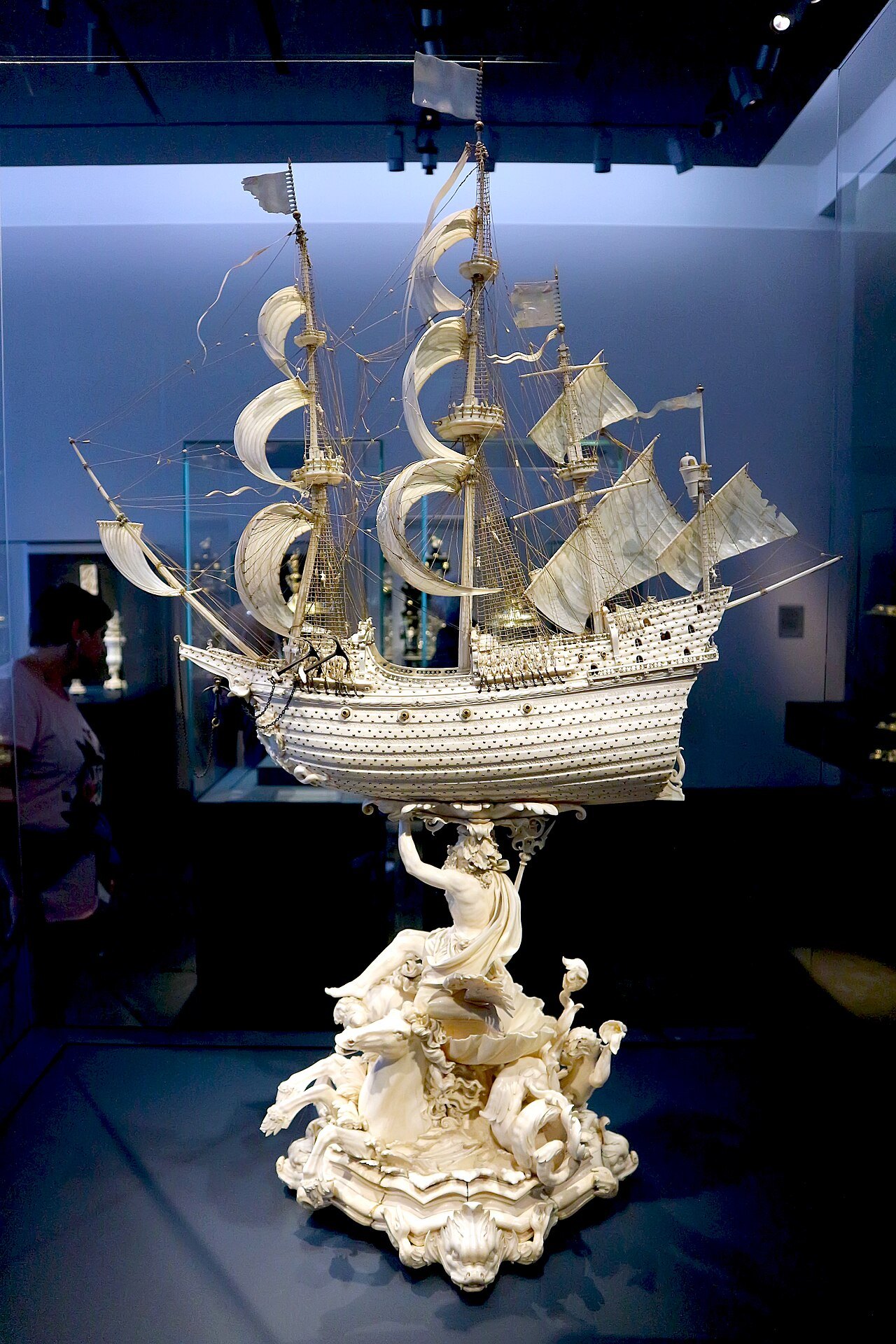 An ivory ship centerpiece in the New Green Vault