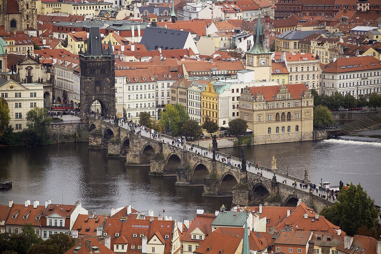 The Charles Bridge seen from Prague Castle