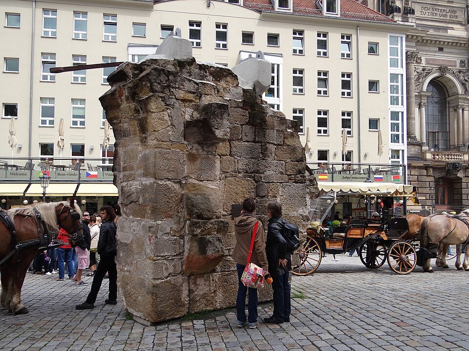 A fragment of the old Frauenkirche dome
