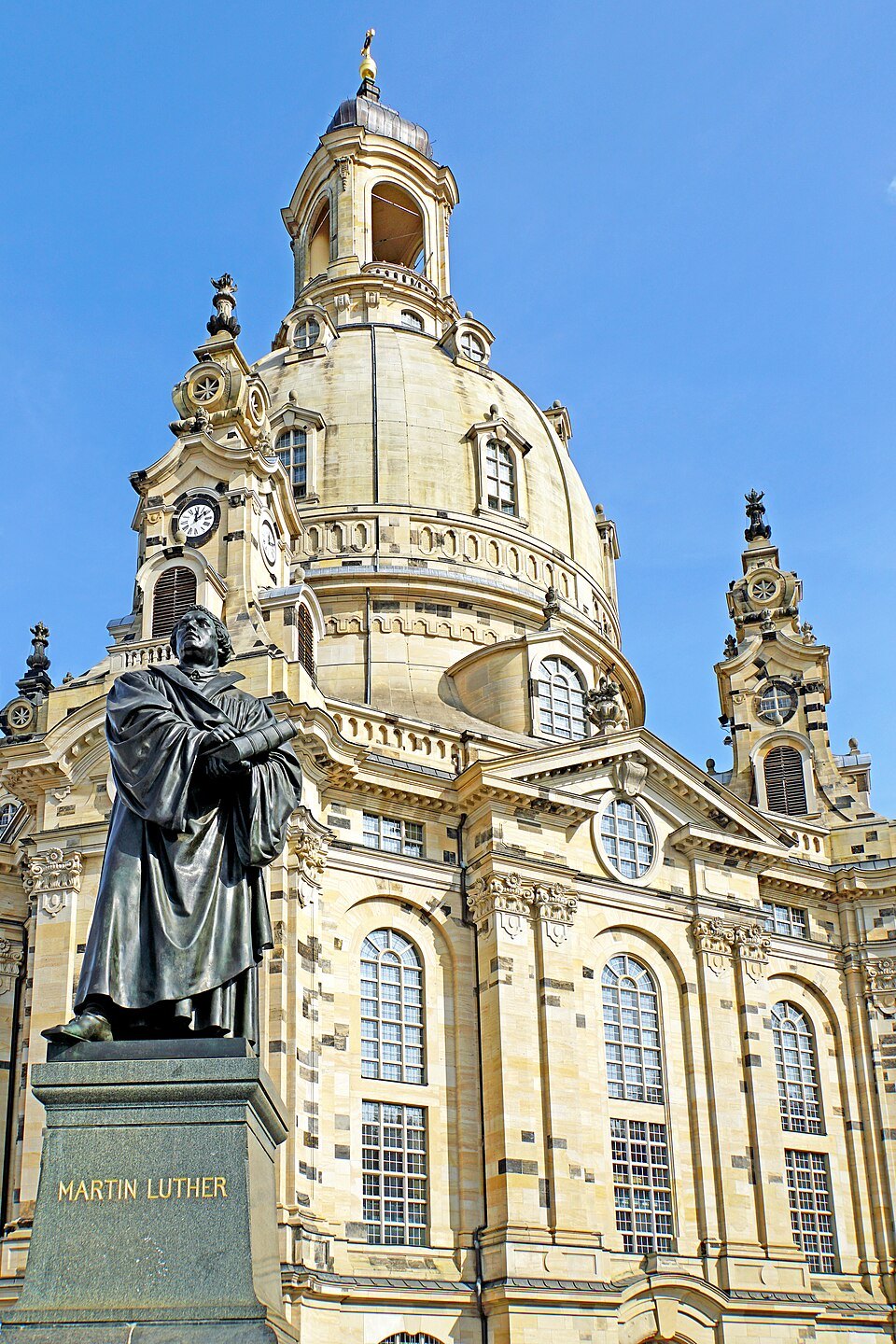 Martin Luther's statue in front of the church
