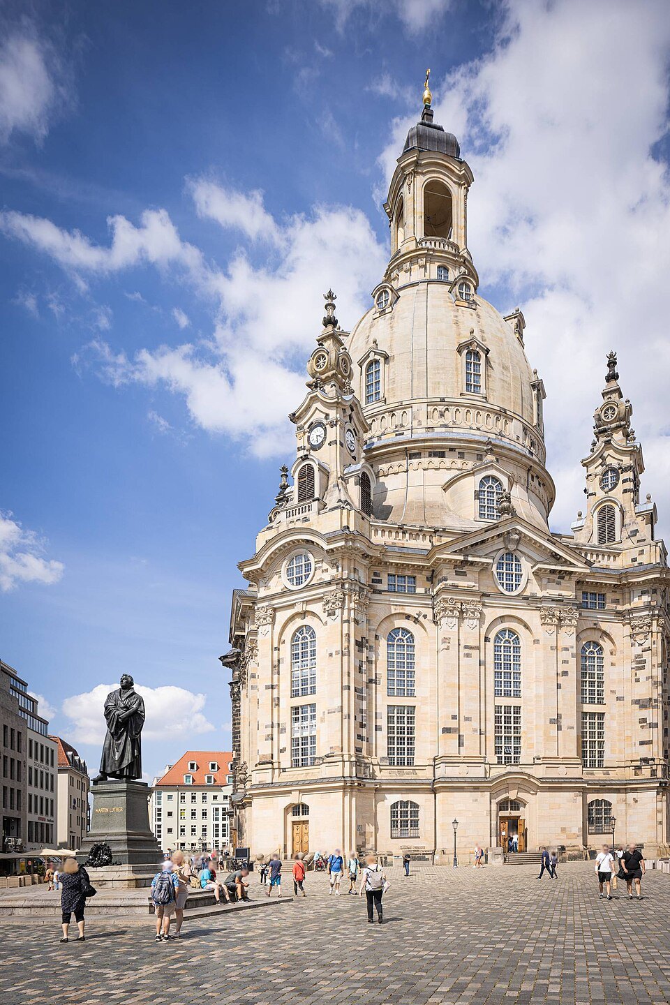 The Frauenkirche with the Luther statue in front