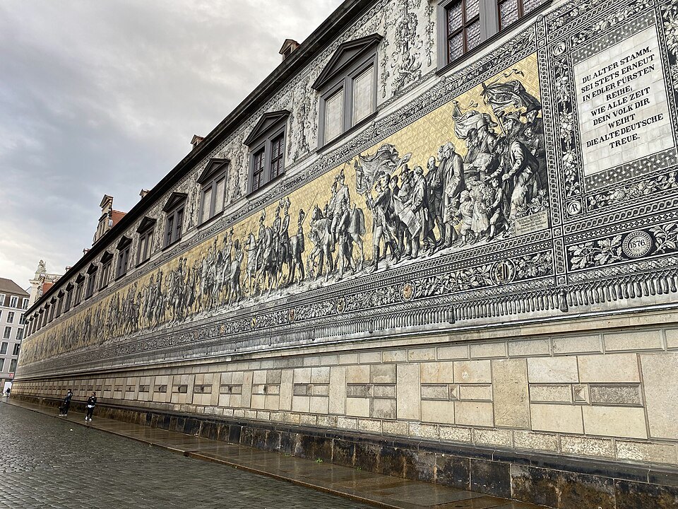 The Fürstenzug under a pale sky