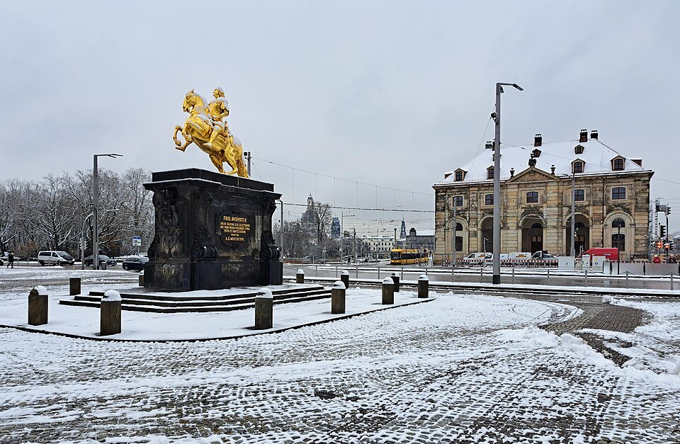The Goldener Reiter in snow