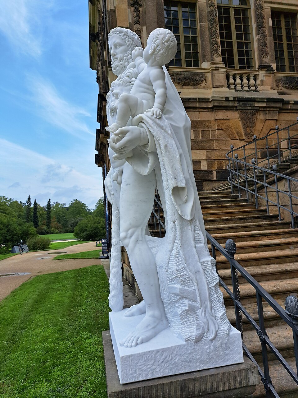 A marble Hercules group at the Palais steps