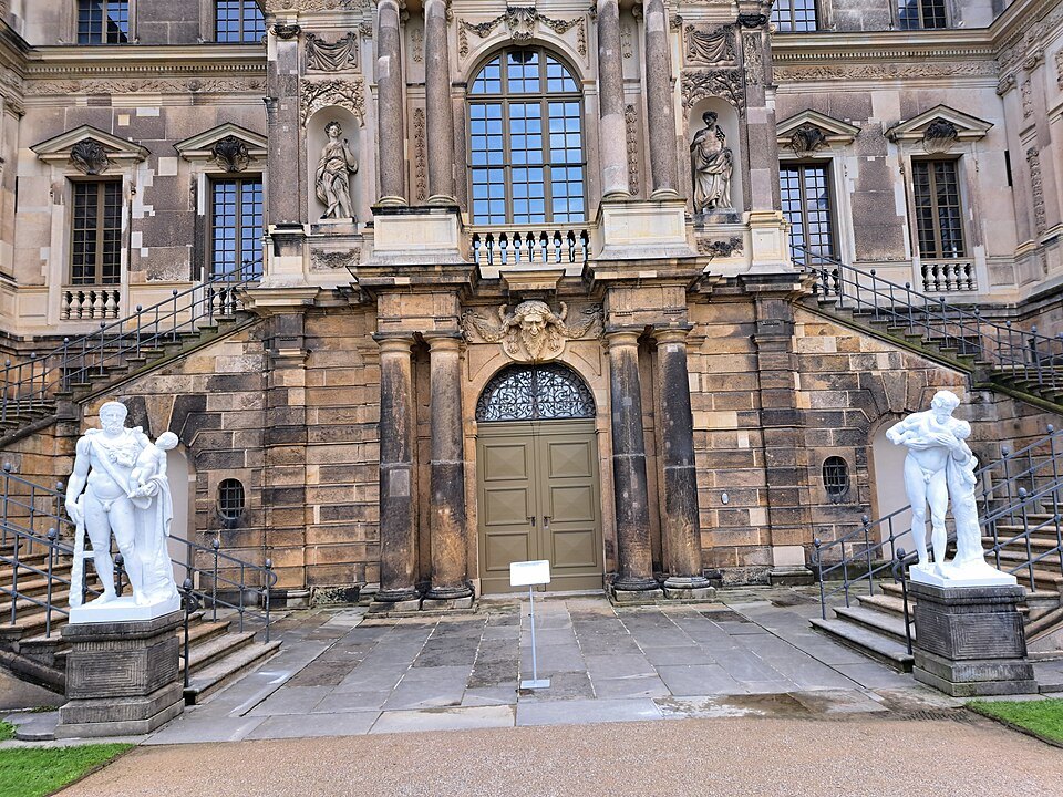 Hercules statues at the palace's garden stairs