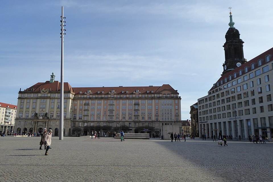 The Altmarkt's east side and the church tower