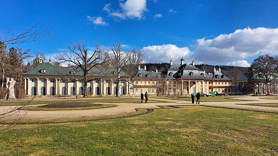 The Bergpalais across the Pillnitz gardens