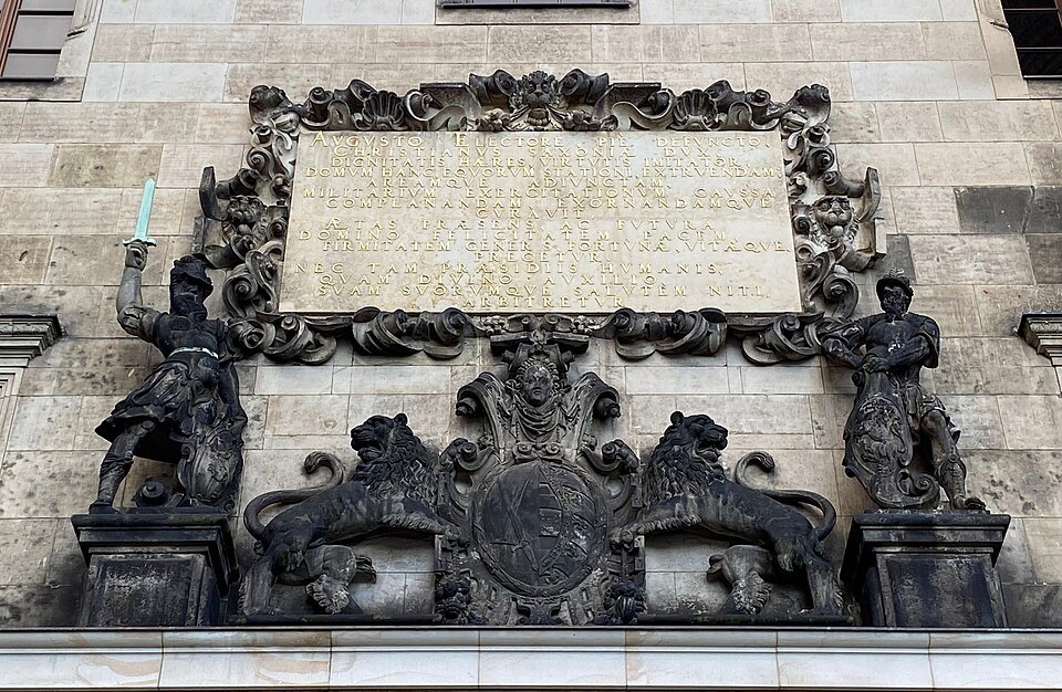 A carved relief on the Georgentor