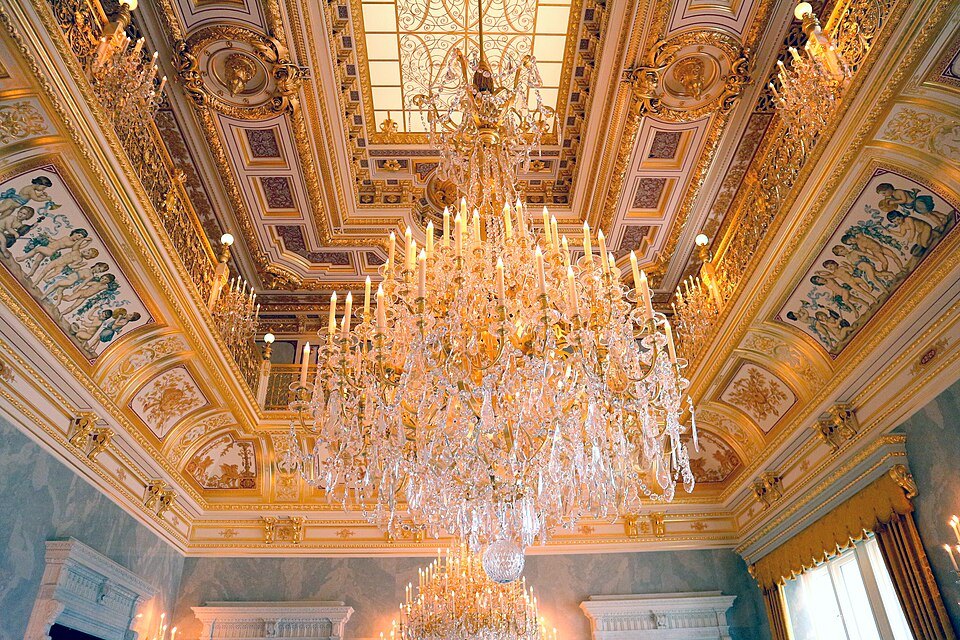 The chandelier of the small ballroom