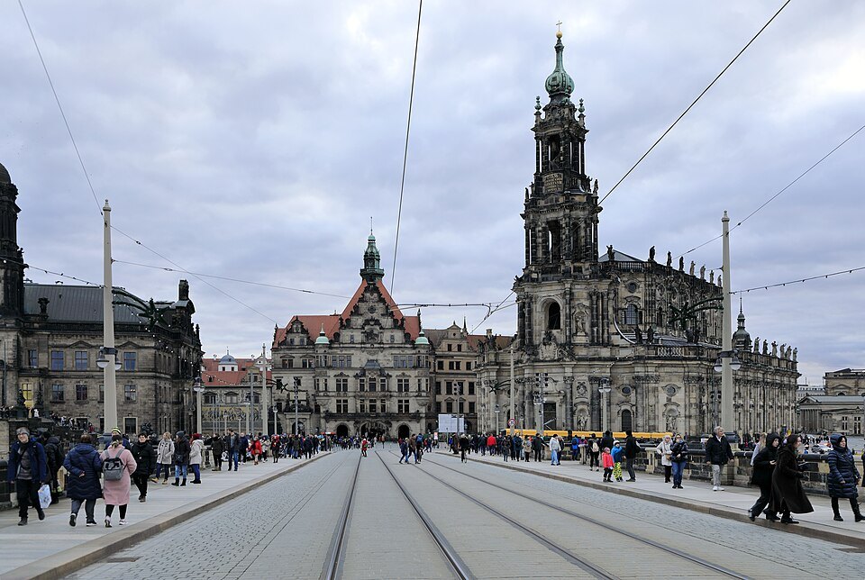 The Georgentor and Hofkirche from the Augustus Bridge