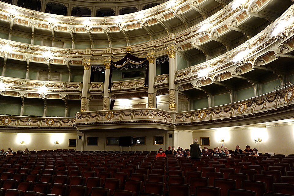 The Semperoper auditorium and its tiers of boxes