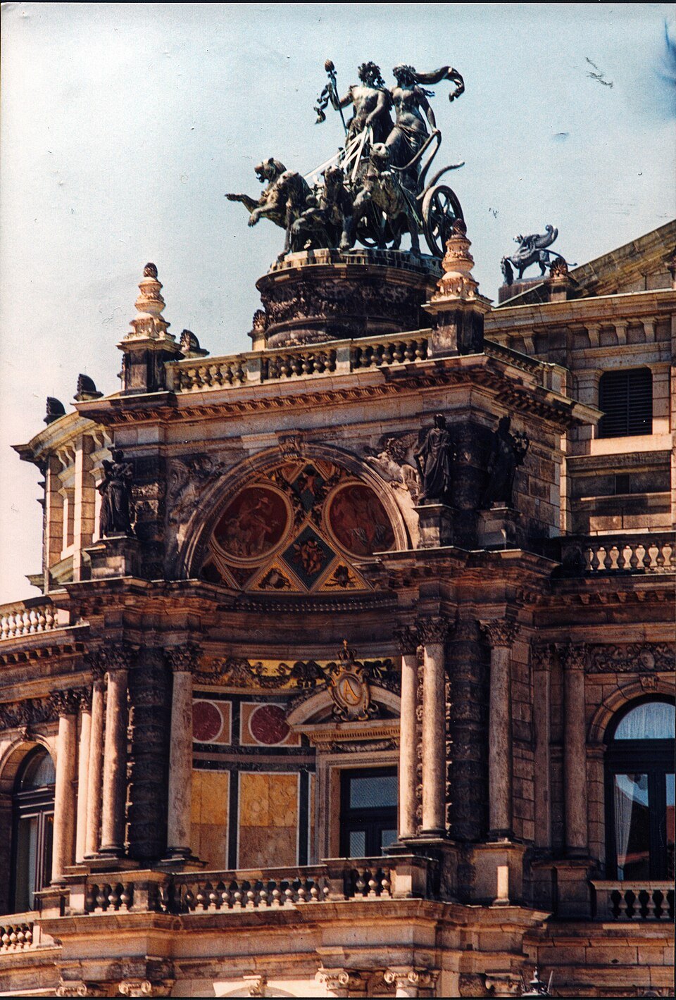 The Semperoper's front arch and quadriga