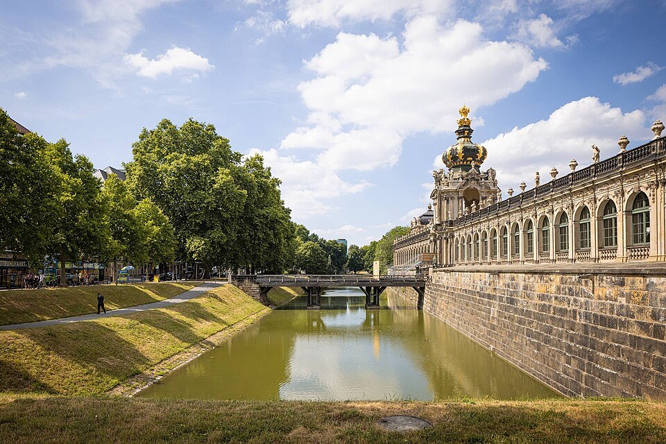 The Zwinger moat and its outer wall